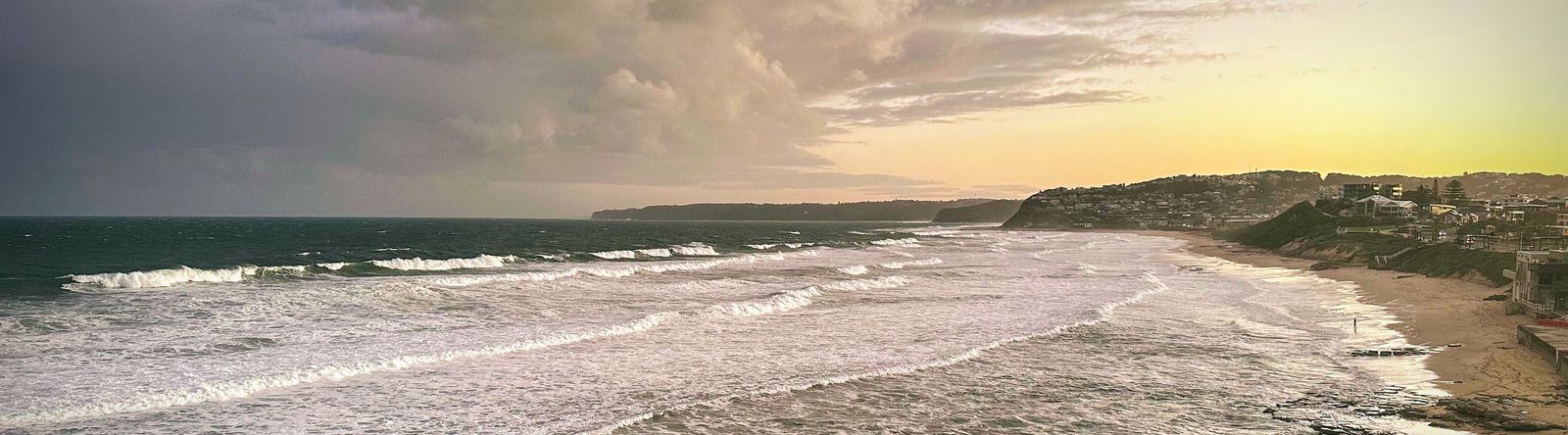 A storm rolling in over Bar Beach, Newcastle